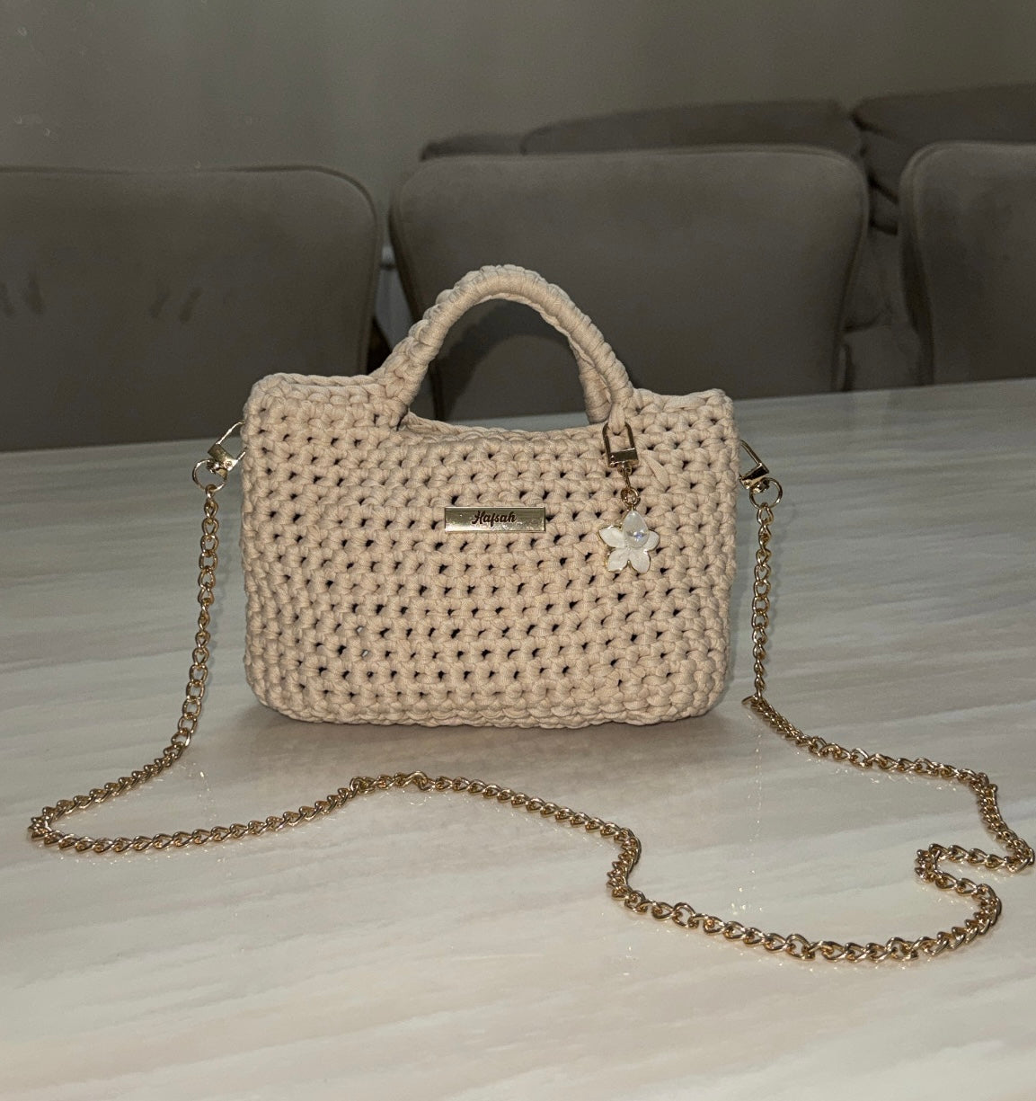 The Classic Chain Bag- Cream