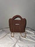 The Classic Sparkle Chain Bag- Light Brown and Gold