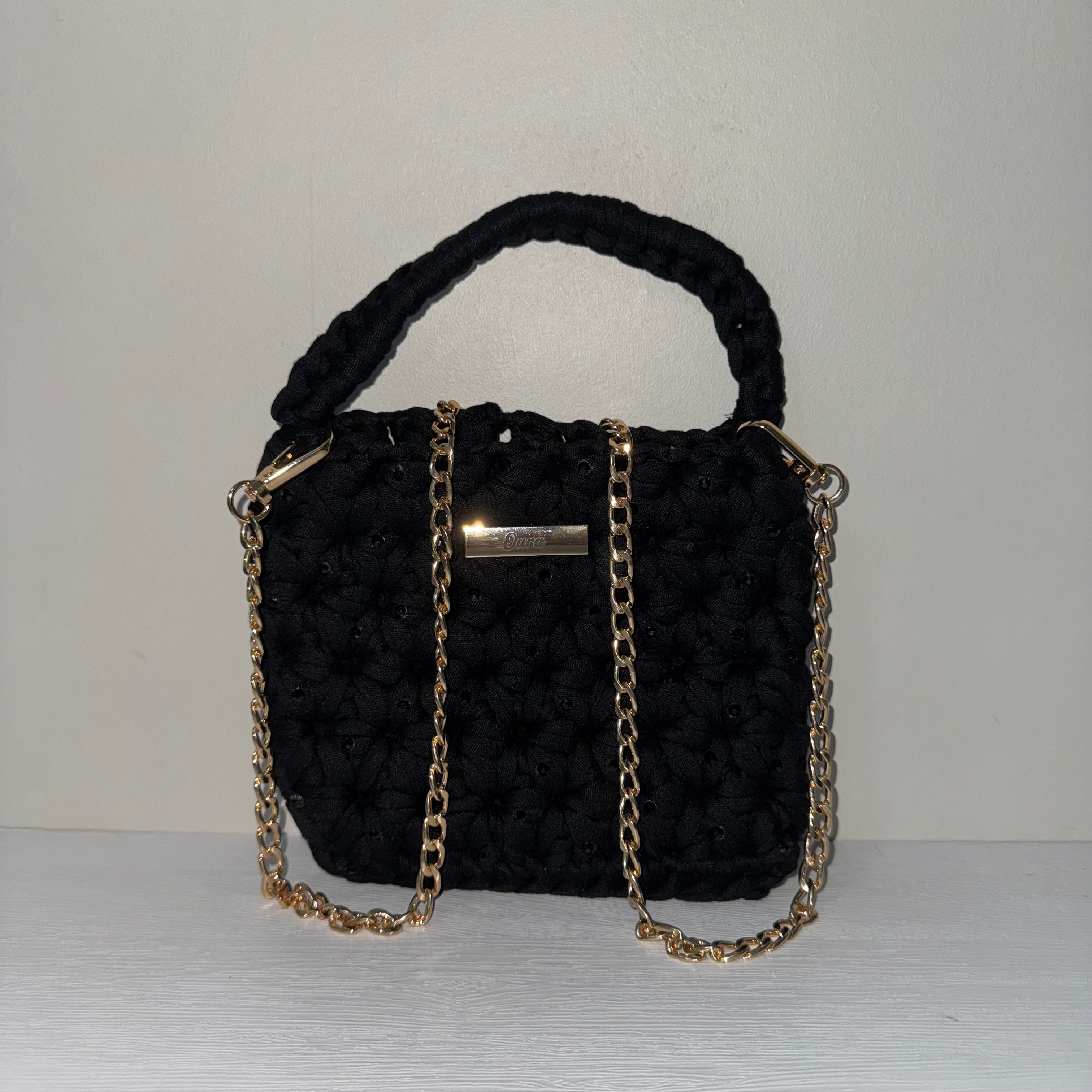 The Jasmine Bag- Black (Rhinestone Details)
