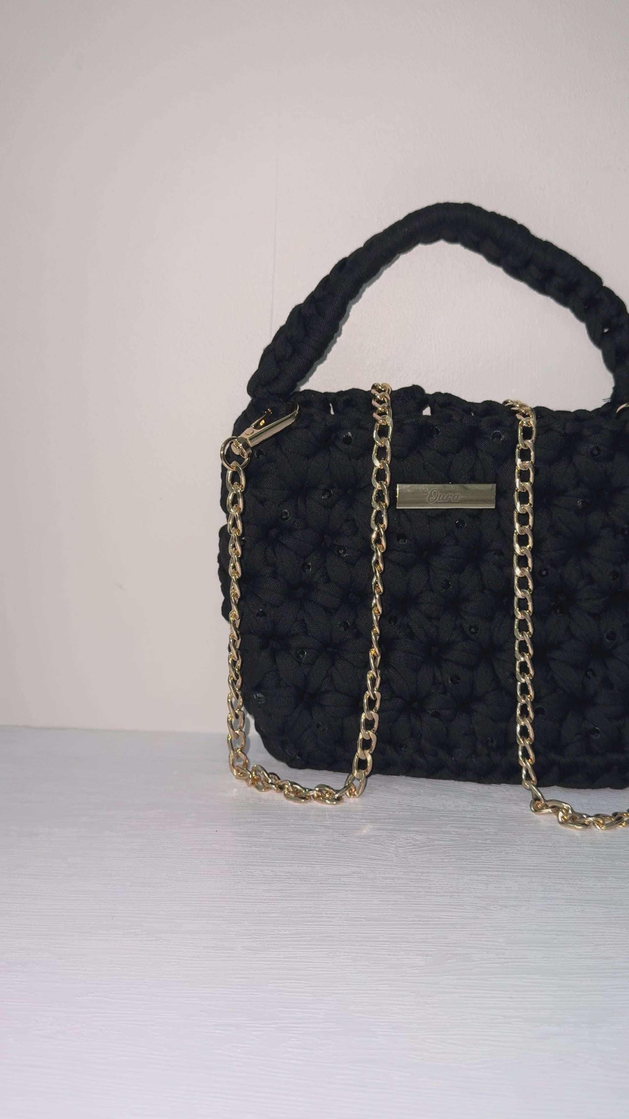 The Jasmine Bag- Black (Rhinestone Details)